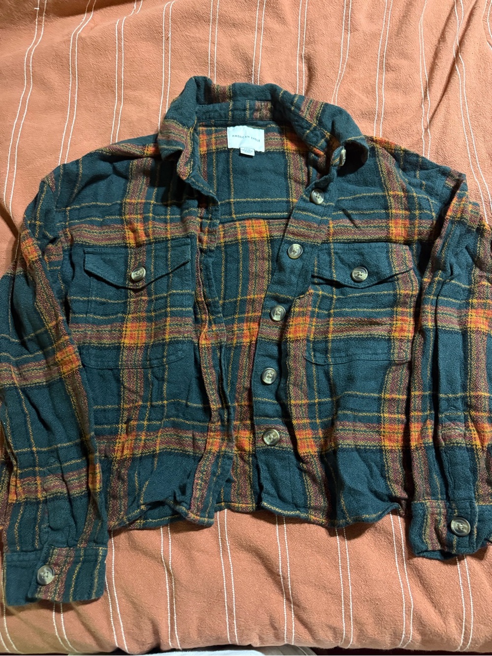 American Eagle Cropped Flannel